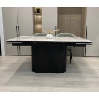 Стол АРИЯ 160 Пандора (PANDORA LIGHT), керамика / Черный каркас