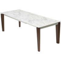 Стол ЭЗМИР (ESMIR) 180 цвет АРАБЕСКАТО (MATTE ARABESCATO SOLID CERAMIC) / ОРЕХ, ®DISAUR