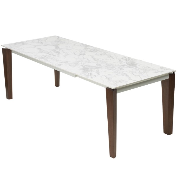 Стол ЭЗМИР (ESMIR) 180 цвет АРАБЕСКАТО (MATTE ARABESCATO SOLID CERAMIC) / ОРЕХ, ®DISAUR