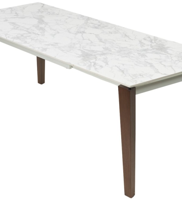 Стол ЭЗМИР (ESMIR) 180 цвет АРАБЕСКАТО (MATTE ARABESCATO SOLID CERAMIC) / ОРЕХ, ®DISAUR
