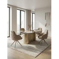 Стул ГРЕЙС (GRACE) 360 град., цвет ЛАТТЕ PENA-110 / HUNTER-120, ткань / ШАМПАНЬ каркас, ®DISAUR