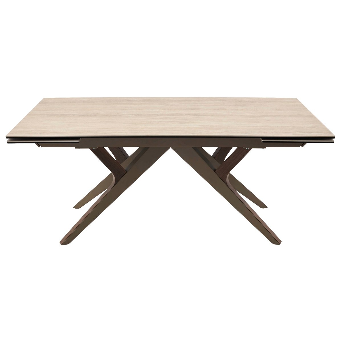 Стол КОСТА (COSTA) 180 ТРАВЕРТИН (MATTE SPANISH TRAVERTINE) керамика/ Латте / Орех натур, ®DISAUR