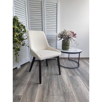 Стул КРИСТИАН (CRISTIAN) цвет БЕЛЫЙ White A2635-1A, букле / орех, ®DISAUR