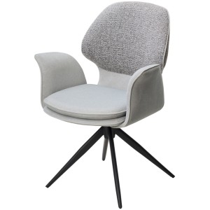 Стул ЛЕННЕ (LENNE) 360 град. поворот., цвет СЕРЫЙ MILAN-450/ MOHAIR-151, ткань/ Черный, ®DISAUR