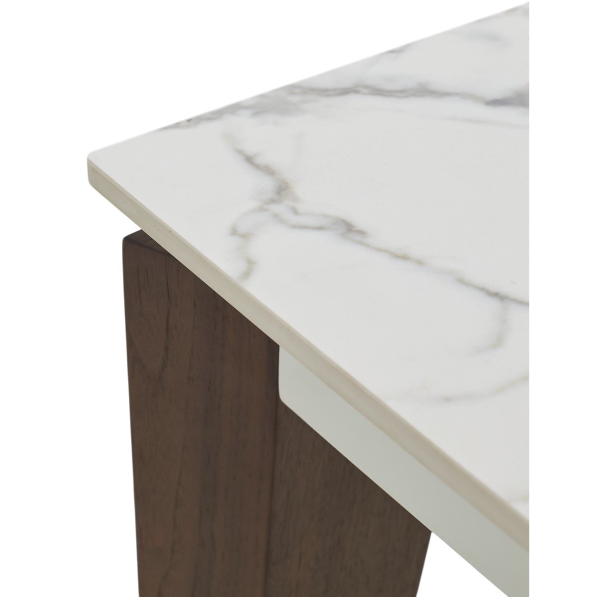 Стол ЭЗМИР (ESMIR) 180 цвет АРАБЕСКАТО (MATTE ARABESCATO SOLID CERAMIC) / ОРЕХ, ®DISAUR