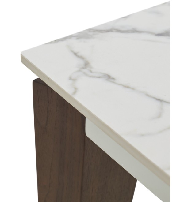 Стол ЭЗМИР (ESMIR) 180 цвет АРАБЕСКАТО (MATTE ARABESCATO SOLID CERAMIC) / ОРЕХ, ®DISAUR
