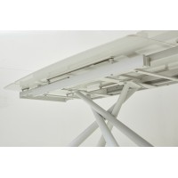 Стол РИВОЛИ (RIVOLI) 140 цвет ПАНДОРА (GLOSS LUXURY PANDORA SOLID CERAMIC) / БЕЛЫЙ, ®DISAUR