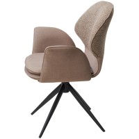 Стул ЛЕННЕ (LENNE) 360 град. поворот., цвет ЛАТТЕ MILAN-430/ MOHAIR-440, ткань/ Черный, ®DISAUR