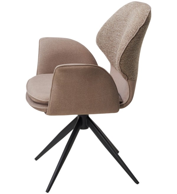 Стул ЛЕННЕ (LENNE) 360 град. поворот., цвет ЛАТТЕ MILAN-430/ MOHAIR-440, ткань/ Черный, ®DISAUR