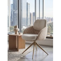 Стул ГРЕЙС (GRACE) 360 град., цвет ЛАТТЕ PENA-110 / HUNTER-120, ткань / ШАМПАНЬ каркас, ®DISAUR