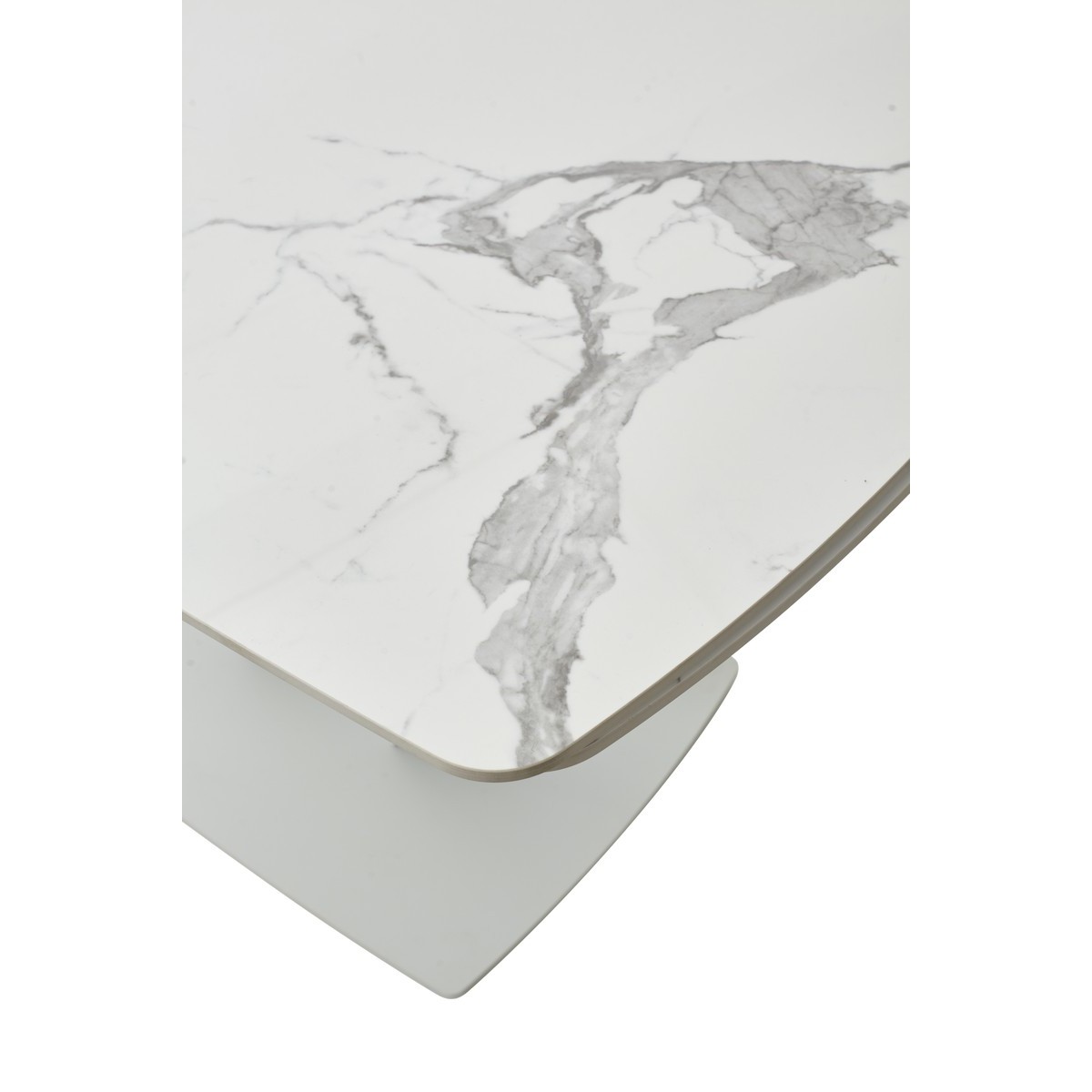 Стол АЛАТРИ (ALATRI) 120 цвет БЕЛЫЙ МРАМОР ГЛЯНЦ. (GLOSS STATUARIO WHITE), керамика / БЕЛЫЙ, ®DISAUR