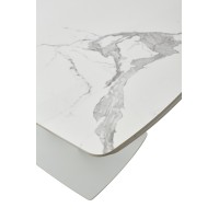 Стол АЛАТРИ (ALATRI) 120 цвет БЕЛЫЙ МРАМОР ГЛЯНЦ. (GLOSS STATUARIO WHITE), керамика / БЕЛЫЙ, ®DISAUR