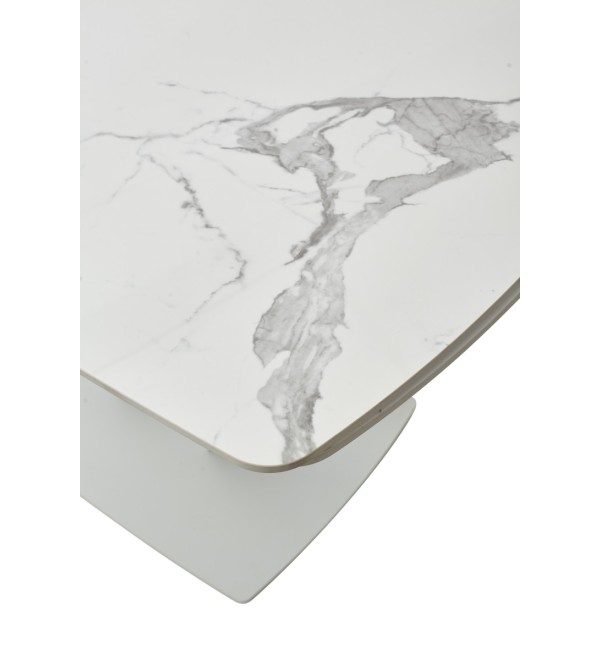 Стол АЛАТРИ (ALATRI) 120 цвет БЕЛЫЙ МРАМОР ГЛЯНЦ. (GLOSS STATUARIO WHITE), керамика / БЕЛЫЙ, ®DISAUR