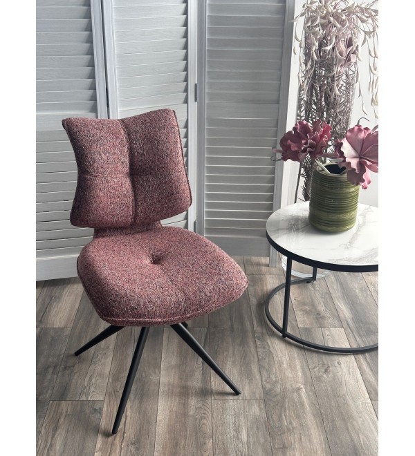 Стул ДЕЛИ (DELI) 360 град, цвет БРУСНИЧНЫЙ H300126-9 , ткань / ЧЕРНЫЙ каркас, ®DISAUR