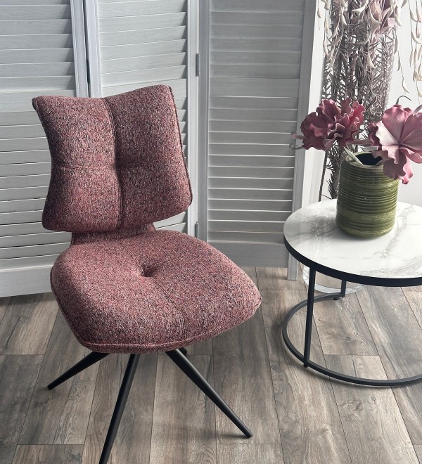 Стул ДЕЛИ (DELI) 360 град, цвет БРУСНИЧНЫЙ H300126-9 , ткань / ЧЕРНЫЙ каркас, ®DISAUR