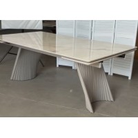 Стол ГОРАЦИО 200 цвет Остра Бьянко (OSTRA BIANCO GLOSSY), керамика / Латте