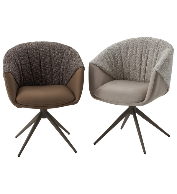 Стул ГИССЕН (GISSEN) 360 град., цвет КОФЕ HP032-08A PU / V885-1, экокожа / ткань / ЛАТТЕ, ®DISAUR