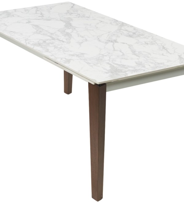 Стол ЭЗМИР (ESMIR) 180 цвет АРАБЕСКАТО (MATTE ARABESCATO SOLID CERAMIC) / ОРЕХ, ®DISAUR