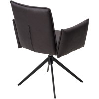 Стул ДИН (DEAN) 360 град.поворот. цвет ТЕМНО-СЕРЫЙ, экокожа Maison 99# / Черный, ®DISAUR