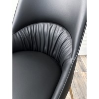 Стул АБРИОЛА (ABRIOLA) цвет ЧЕРНЫЙ Black Ti-25, экокожа / бронзовый, ®DISAUR