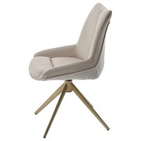 Стул ОСКАР (OSKAR) 360 град, цвет КРЕМОВЫЙ (RIELY-111/PRESENT-120), ткань / ШАМПАНЬ каркас, ®DISAUR