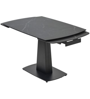 Стол БАЛД (BALDE)120 цвет ЧЕРНЫЙ МРАМОР МАТОВЫЙ (MATT BLACK MARBLE SOLID CERAMIC)/ ЧЕРНЫЙ, ®DISAUR