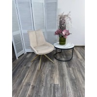 Стул ОСКАР (OSKAR) 360 град, цвет КРЕМОВЫЙ (RIELY-111/PRESENT-120), ткань / ШАМПАНЬ каркас, ®DISAUR
