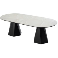 Стол ОРФЕЙ  240 нераскладной цвет ОНИКС (ONYX SABLE PULIDO), керамика / Черный каркас