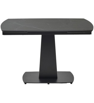 Стол БАЛД (BALDE)120 цвет ЧЕРНЫЙ МРАМОР МАТОВЫЙ (MATT BLACK MARBLE SOLID CERAMIC)/ ЧЕРНЫЙ, ®DISAUR