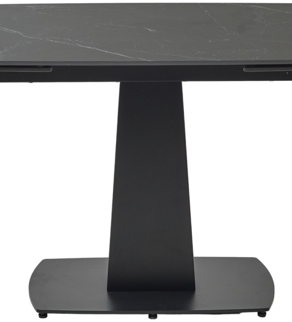Стол БАЛД (BALDE)120 цвет ЧЕРНЫЙ МРАМОР МАТОВЫЙ (MATT BLACK MARBLE SOLID CERAMIC)/ ЧЕРНЫЙ, ®DISAUR