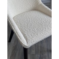 Стул КРИСТИАН (CRISTIAN) цвет БЕЛЫЙ White A2635-1A, букле / орех, ®DISAUR