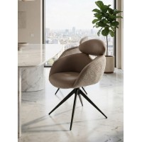 Стул ГУННАР (GUNNAR) 360 град, цвет БЕЖЕВЫЙ VEGA-11 / MIAMI-160, ткань / ЧЕРНЫЙ каркас, ®DISAUR