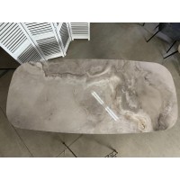 Стол ГАРДЕ (GARDE) 239 цвет Бежевый мрамор CA036, керамика / коричневый, ®DISAUR