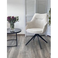 Стул ОВЕ (OVE) 360 град. поворот. RAVEN22 Бежево-белый, ткань / Черный, ®DISAUR