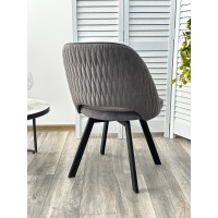 Стул ДУНА (DUNA) 360 град. поворот. B28 Темно-серый, велюр / черный каркас