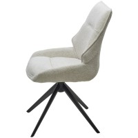 Стул ОЛАФ (OLAF) 360 град. поворот. RAVEN22 Бежево-белый, ткань / Черный, ®DISAUR