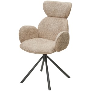 Стул ВАРДИ (VARDY) 360 град.поворот. бежевый букле XD841-06 / Серый, ®DISAUR
