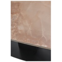 Стол БАЛД (BALDE) 140 цвет АМБЕР ЖАДЕ ГЛЯНЦЕВЫЙ (GLOSS AMBER JADE SOLID CERAMIC) / ЧЕРНЫЙ, ®DISAUR