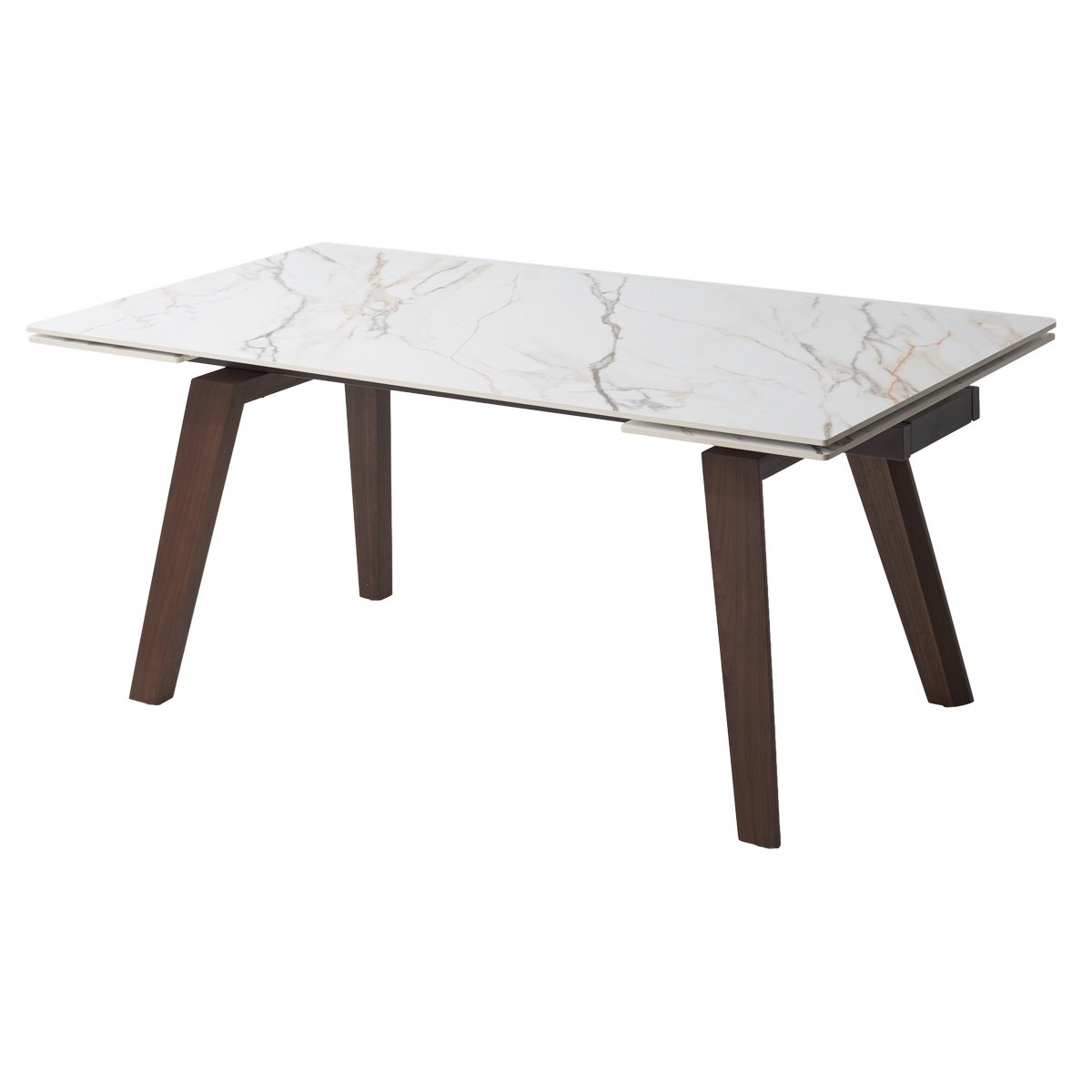 Стол БЭТИС (BETIS) 180 цвет Мрамор (MATTE GILDED WHITE SOLID CERAMIC) / Орех (WALNUT), ®DISAUR