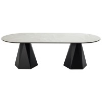 Стол ОРФЕЙ  240 нераскладной цвет ОНИКС (ONYX SABLE PULIDO), керамика / Черный каркас