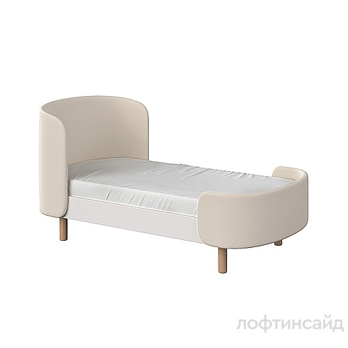 Кровать kidi soft для детей от 2 до 4 лет (молочный, экокожа) kd010207060101