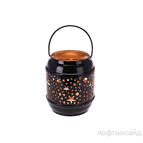 Подсвечник Stars black&gold ОГО 649708, черный