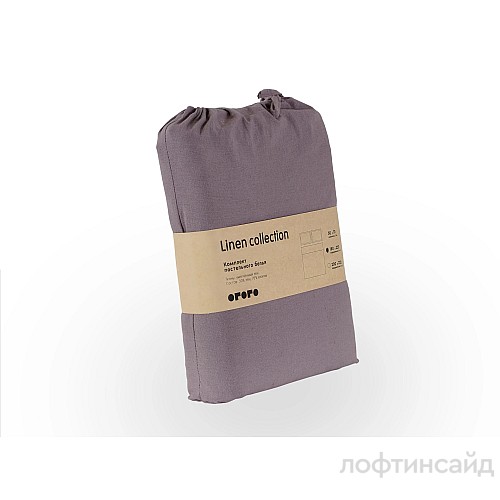 Комплект постельного белья Linen Collection ОГО 840183, светло-коричневый