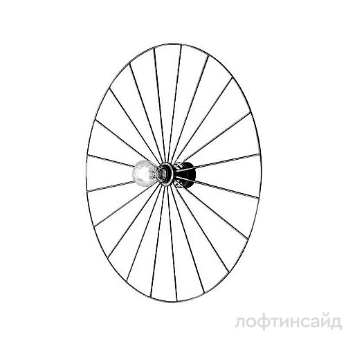 Бра wheel 90 cm черный + цоколь 25 cm черный 092443