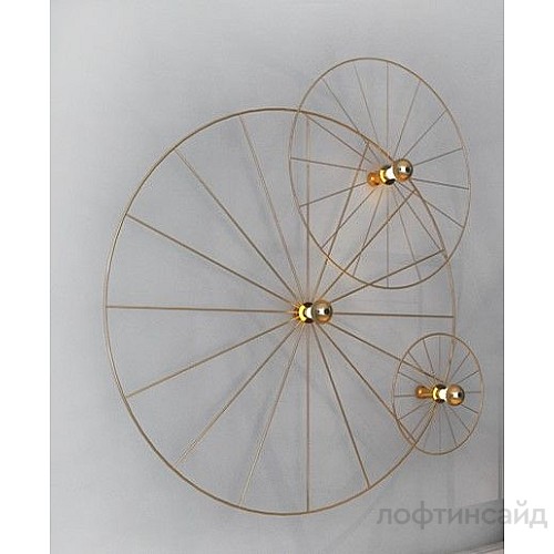 Бра wheel 90 cm золотой + цоколь 20 cm золотой 092260