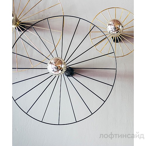 Бра wheel 60 cm черный + цоколь 10 cm черный 092256