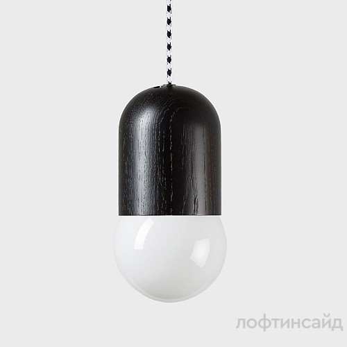 Подвесной светильник light bean black c чёрно-белым проводом lb-black-dashed