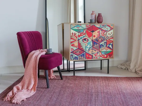 Интерьер: Композиция Boho Color 4, Шкаф Boho Color низкий, Композиция Boho Color 4 — стиль Современный