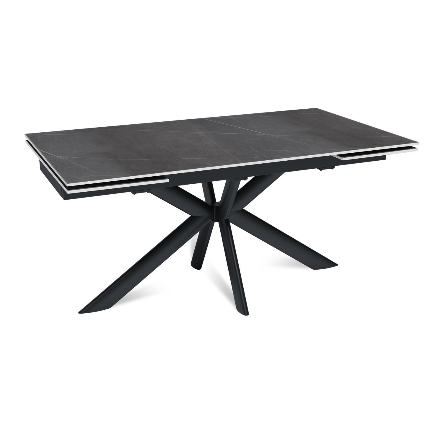 Стол раскладной Стронг (160+40+40), керамика Горный графит матовый
