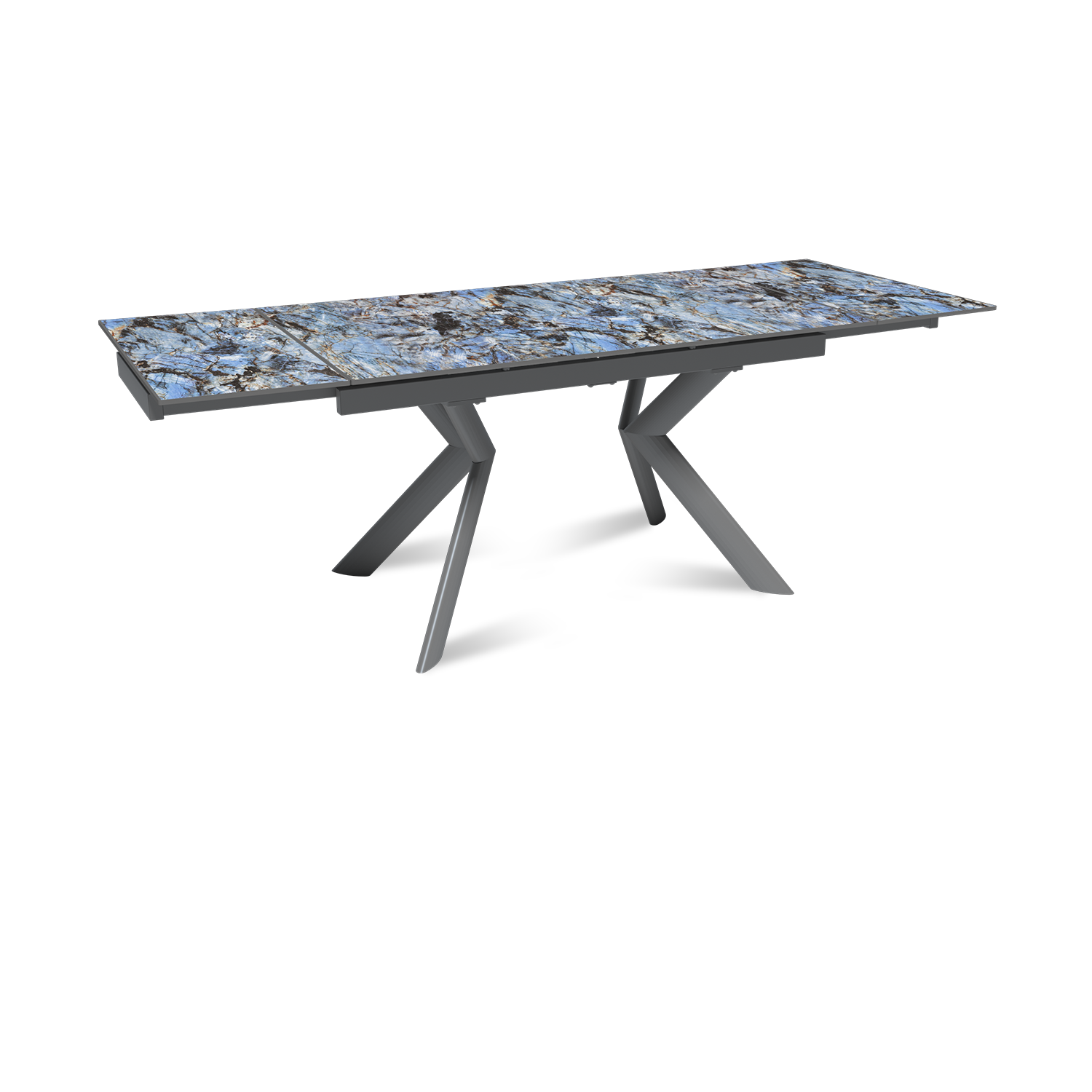Стол раскладной Бридж (140+40+40), керамика глянцевая Lemurian Blue